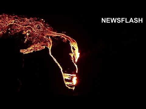 Dramatic Footage of Huge Volcano That Has Lit up the Night Sky in Iceland