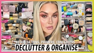 Declutter 🗑️ GETTING RID OF HALF MY MAKEUP! 😱 foundations, concealers & powder