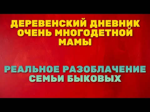 Деревенский дневник очень многодетной мамы. Разоблачение семьи Быковых.