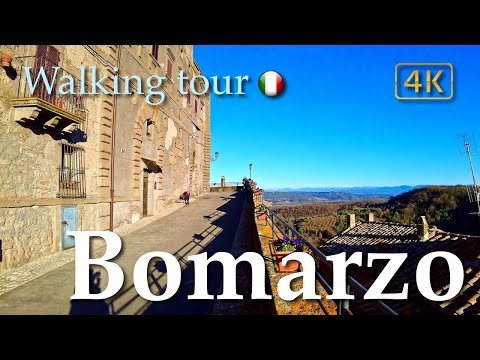 Bomarzo (Lazio), Italy【Walking Tour】History in Subtitles - 4K