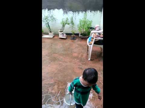 Kid watering a plant . save tree.