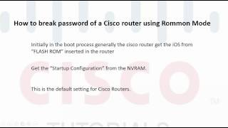 How to Break Cisco Routers Password Using Rommon Mode