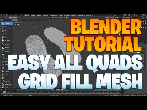 Blender beginner series No. 126 - Easy all quads grid fill mesh