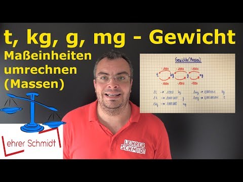 Convert units of measurement | Weight | t, kg, g, mg (convert masses) | Lehrerschmidt