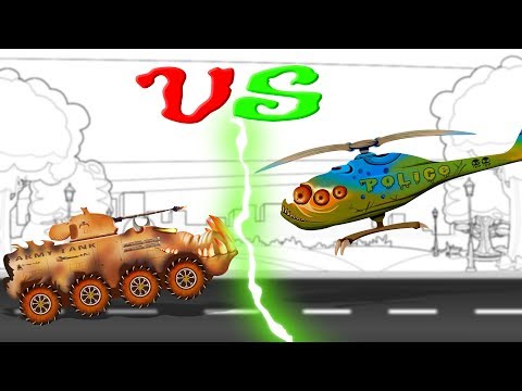 Scary VS Scary | Police Helicopter | Army Tank | Vehicles Battles