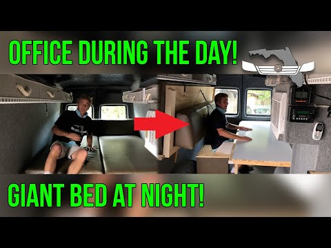 Multipurpose Folding Murphy Bed in a Camper Van!