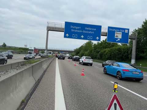 Heckblitzer, Porsche Macan, Unfall auf A6, FR Heilbronn