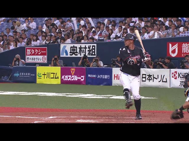【7回表】マリーンズ・福浦 代打で登場しタイムリーヒットを放つ!! 2018/8/10 Bs-M