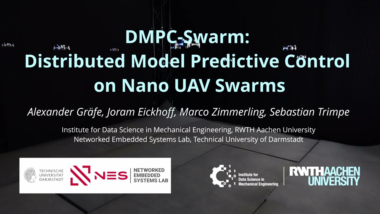 DMPC-Swarm: Distributed Model Predictive Control on Nano UAV Swarms
