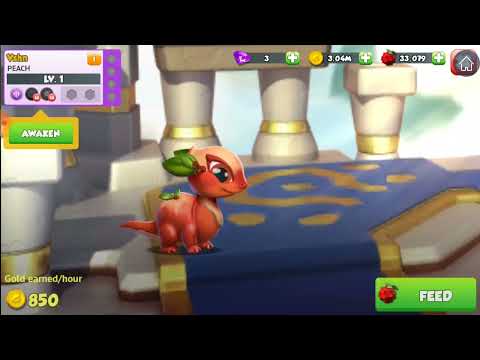 My first legendary dragon in dragon mania ( my peach dragon )