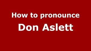 How to pronounce Don Aslett