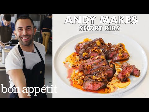 Andy Makes Short Ribs with Crispy Garlic and Chile Oil...