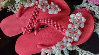 Aprenda a fazer cabedal simples de prolas para chinelo