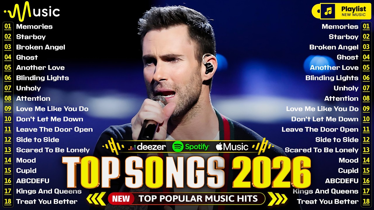 Spotify Playlist 2026 🍒 Maroon 5, Adele, Dua Lipa, Rihanna, Ed Sheeran, The Weeknd, Bruno Mars