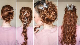 Cute and Easy Hairstyles for Straight, Wavy and Curly Hair // Look elegant in less than 10 minutes!!