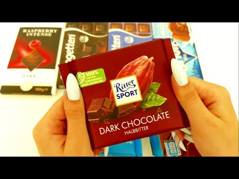 Chocolate Opening ASMR - Ritter Sport Dark Chocolate Halbbitter - ASMR Candy Satisfying Video
