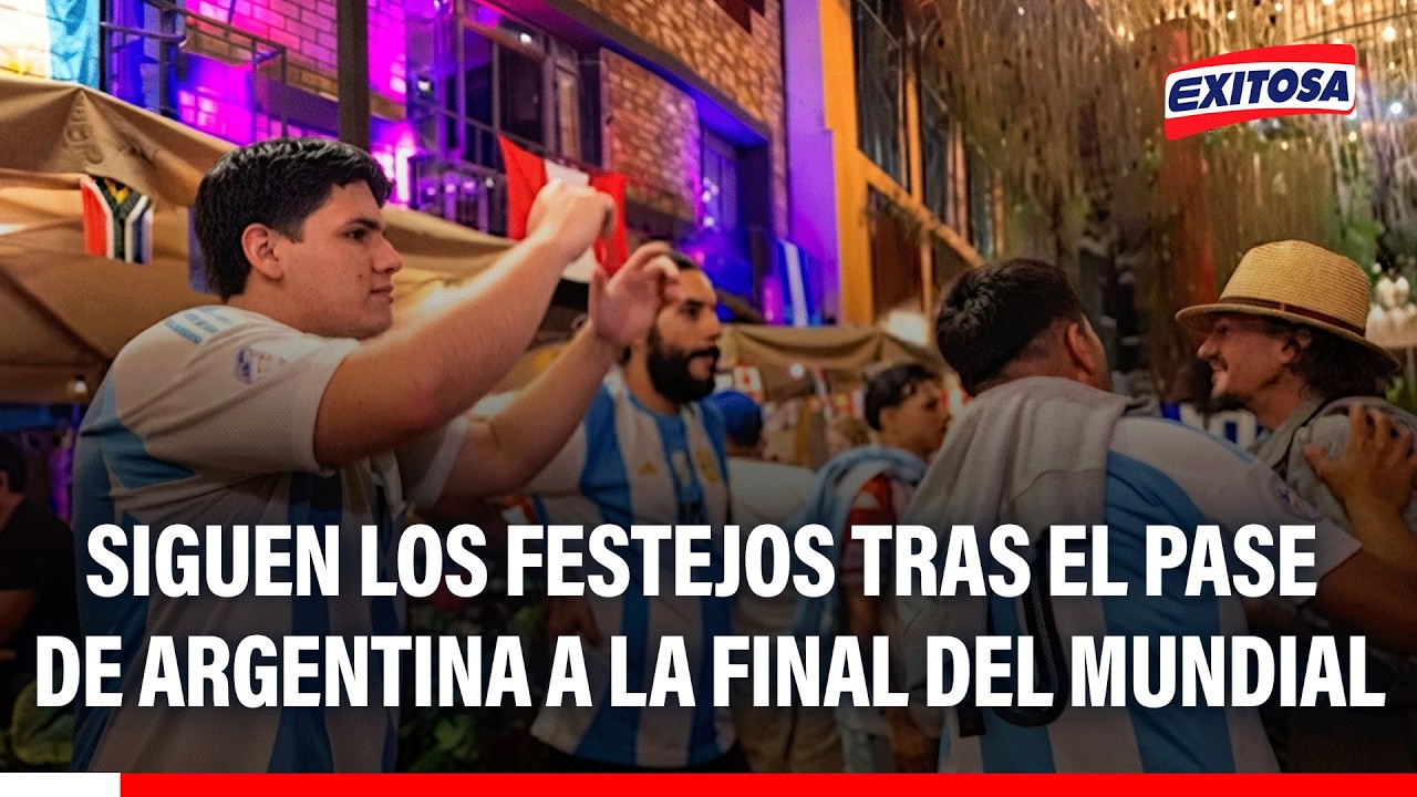 🔴🔵Hinchas de la selección argentina continúan con festejos tas lograr el pase a la final del Mundial