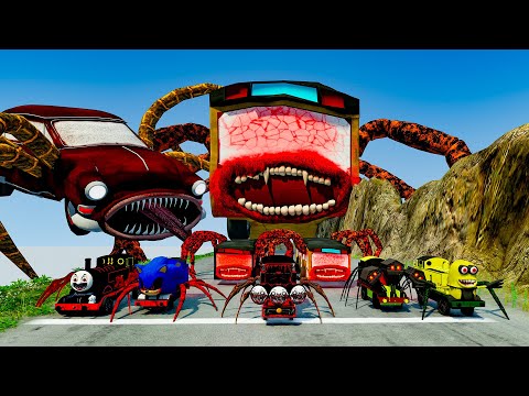 ALL Monsters.EXE Big & Small Cars vs Downhill Madness with BUS EATER & CAR EATER | BeamNG.Drive