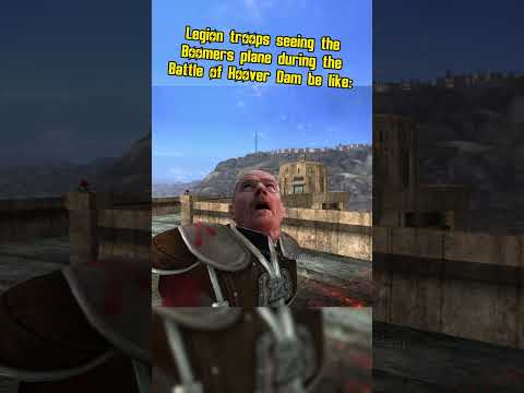 Legion troops seeing the boomers plane during the battle of hoover dam be like: #memes #fallout