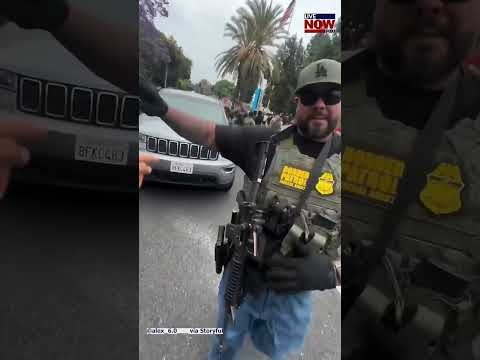 Viewer discretion: Protesters clashed with ICE agents in Los Angeles on Saturday. #breakingnews