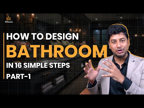 How to design BATHROOM in 16 simple steps. From start to completition in Hindi. PART 1