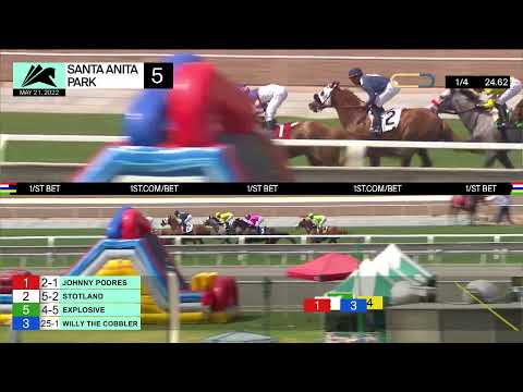 Johnny Podres wins Race 5 on Saturday, May 21st, 2022 at Santa Anita Park.