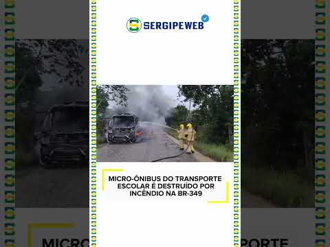 🚨🔥 MICRO-ÔNIBUS DO TRANSPORTE ESCOLAR É DESTRUÍDO POR INCÊNDIO NA BR-349