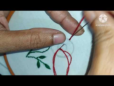 Simple hand embroidery flower design tutorial