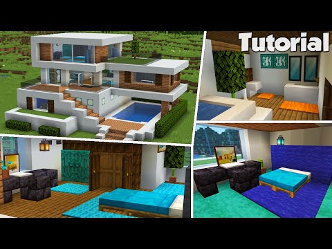 Minecraft: Large Modern House #32 Interior Tutorial (Easy)