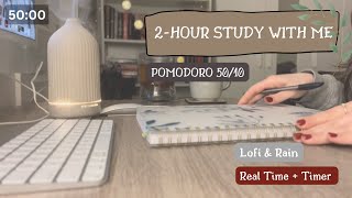 Download lagu STUDY WITH ME | Lofi & Rain | 2-Hour REAL TIME POMODORO 50/10 | Night Study Session 🌧️ 📚 mp3