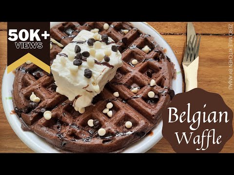 Eggless Chocolate Waffles
