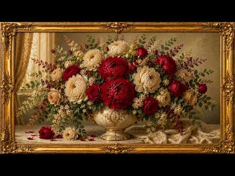 Romantic Bouquet Painting | Luxury Frame TV Floral Painting 4K