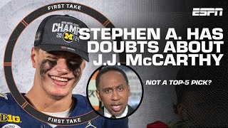 Stephen A. debates J.J. McCarthy has MORE TO PROVE than Caleb Williams 👀 | First Take