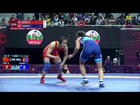 1/4 WW - 57 kg: N. RONG (CHN) v. T. SUKHEE (MGL)