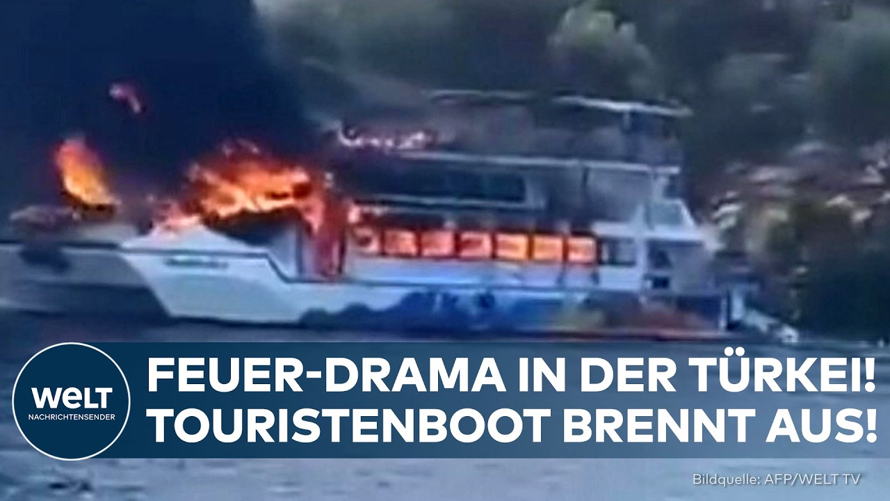 FEUER-DRAMA: Touristenboot in der Türkei brennt vollständig aus!