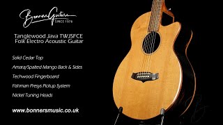 Video thumbnail for Tanglewood Java TWJSFCE Folk Electro Acoustic Guitar | Bonners Guitar Store by Bonners Guitar Store