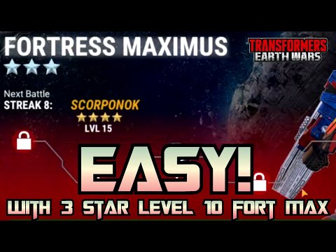 How to beat Scorponok level 15 4 star with 3 star level 10 Fortress Maximus Transformers Earth Wars