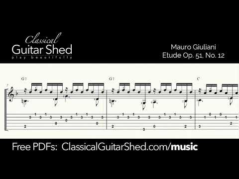 [Free Guitar PDF] Mauro Giuliani- Etude Op. 51 No. 12