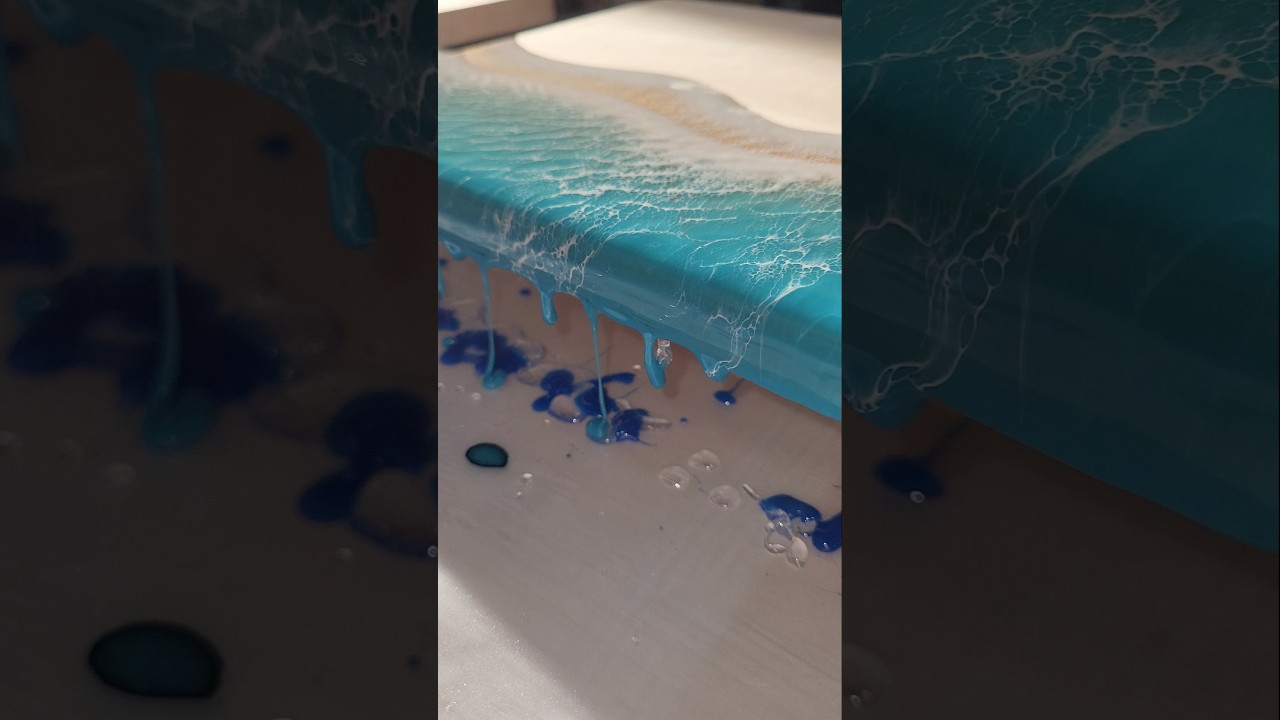 Handmade Ocean Wave Charcuterie Board 🌊 #charcuterieboard #resinart #coasterculture #wood