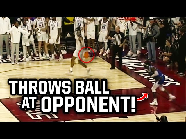 Player throws ball at opponent after windmill dunk, a breakdown