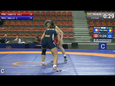 Quarterfinal FW - 48 kg: Alina Emilia VUC (ROU) df. Julie SABATIE (FRA) by TF, 11-0