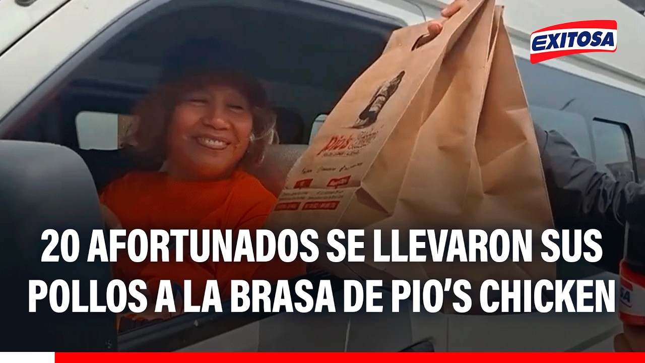 🔴🔵 Pio´s Chiclen y Exitosa premiaron a 20 afortunados con pollos a la brasa