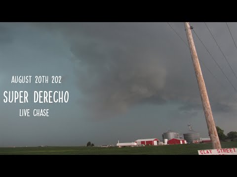A VERY POWERFUL DERECHO | FULL STORM CHASE  (80 + MPH Winds)