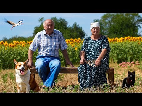 Curious Life: Ukrainian Elderly Couple in Countryside.asmr cooking