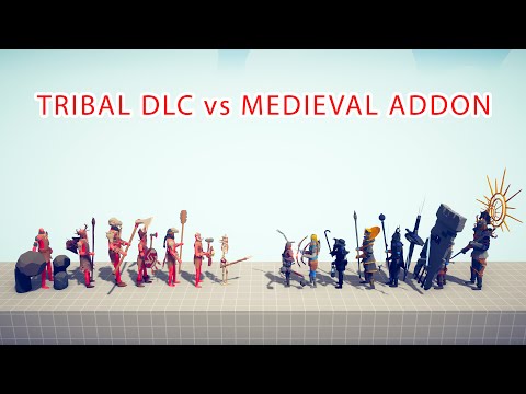 TRIBAL DLC Team vs MEDIEVAL ADDON Team - Totally Accurate Battle Simulator TABS