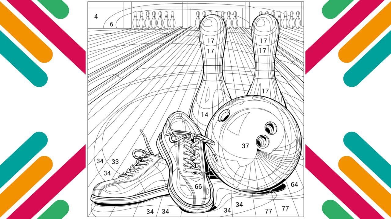 Bowling Accessories | Coloring Pages By Numbers
