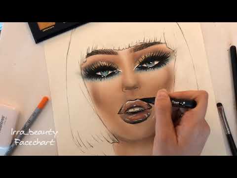 Facechart makeup artist Arabic style