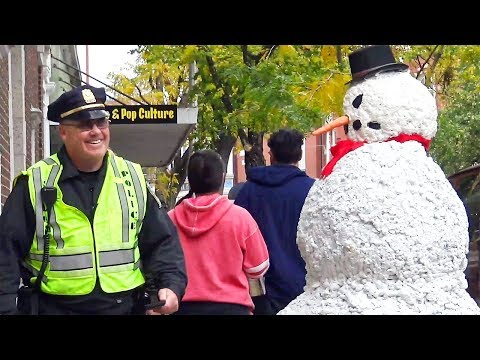 Police Tell the Snowman to Chill in an Epic Moment