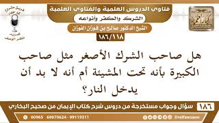 صورة [118 /186] هل صاحب الشرك الأصغر مثل صاحب الكبيرة بأنه تحت المشيئة أم أنه لا ... | الشيخ صالح الفوزان