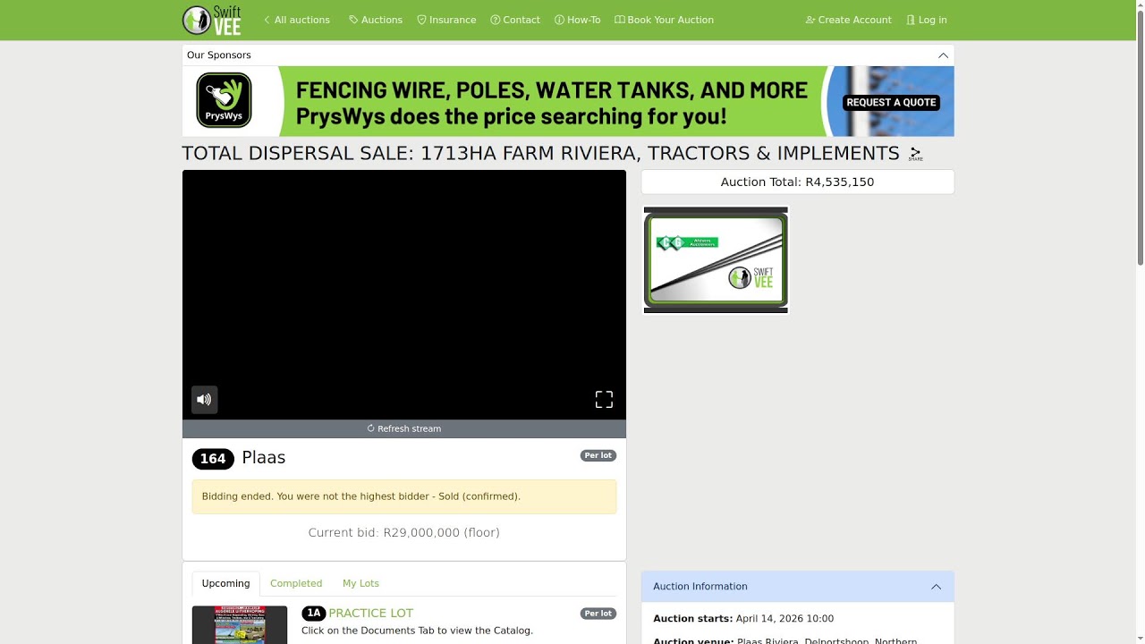 TOTAL DISPERSAL SALE: 1713HA FARM RIVIERA, TRACTORS & IMPLEMENTS